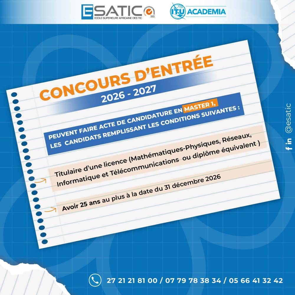 ESATIC 2026 Competition Master 1 African Higher School of ICT Conditions
